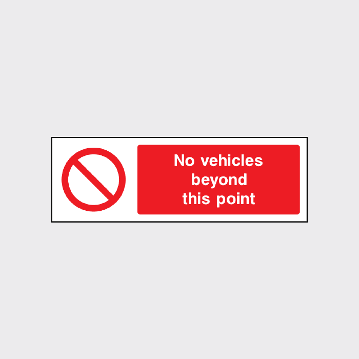 No vehicles beyond this point Sign Landscape