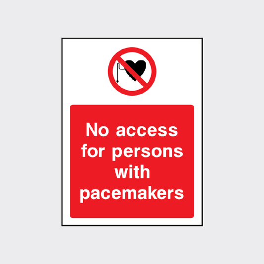 No access for persons with pacemakers Sign