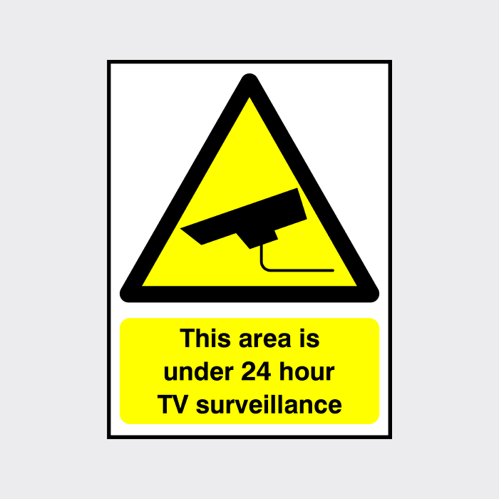 This area is under 24 hour surveillance sign