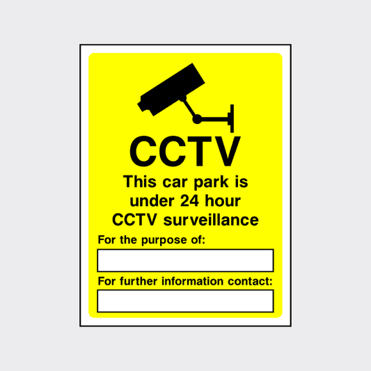 CCTV This car park is under 24 hour surveillance sign