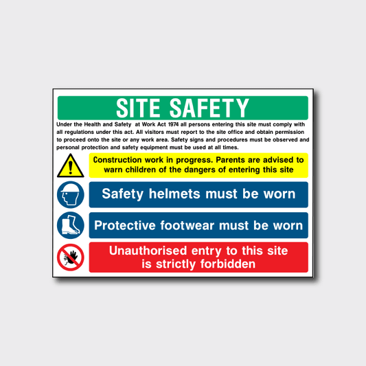 Site Safety Protective Footwear Must Be Worn Sign