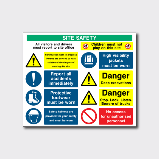 Site Safety Visitors and drivers must report to site office sign