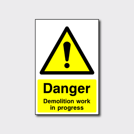 Danger Demotion Work In Progress Sign