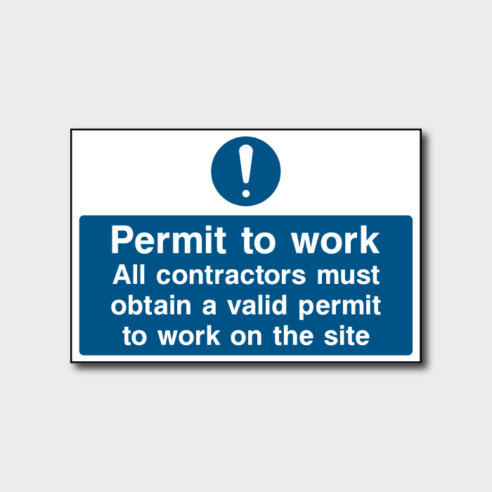 Contractors Permit to Work Sign - The Safety Sign