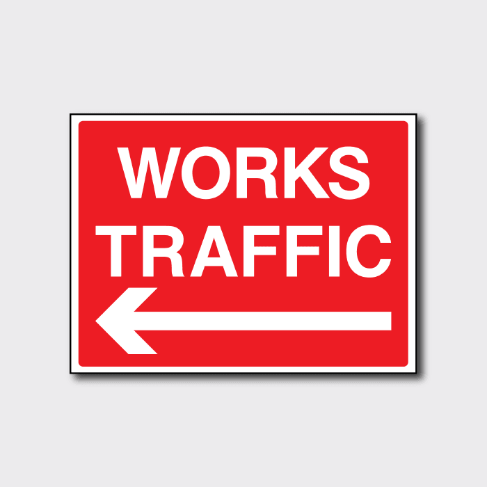 Works Traffic Left Arrow Sign