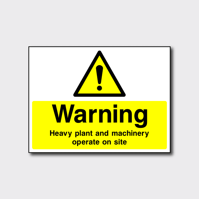 Warning Heavy Plant And Machinery Sign