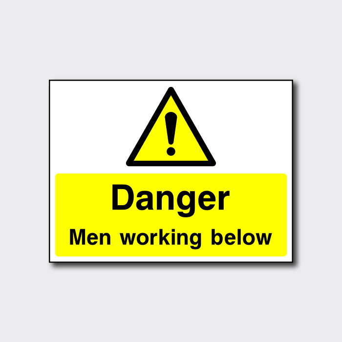 Danger Men Working Below Sign