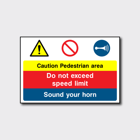 Caution Pedestrian Area Sign