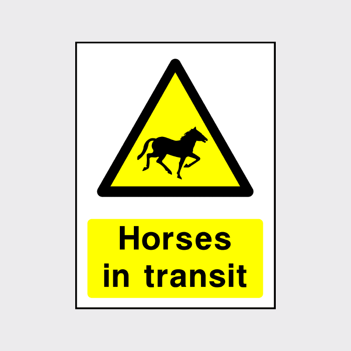 Horses in transit sign