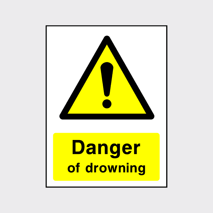 Danger of drowning sign