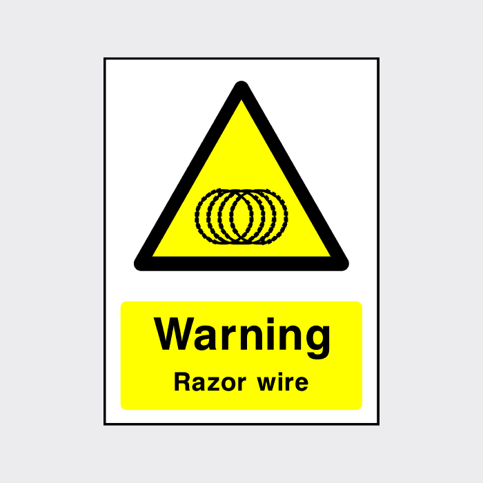 Warning Razor Wire Sign