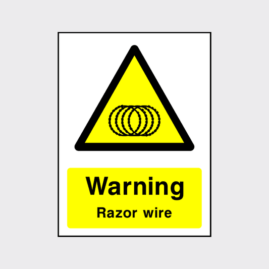 Warning Razor Wire Sign