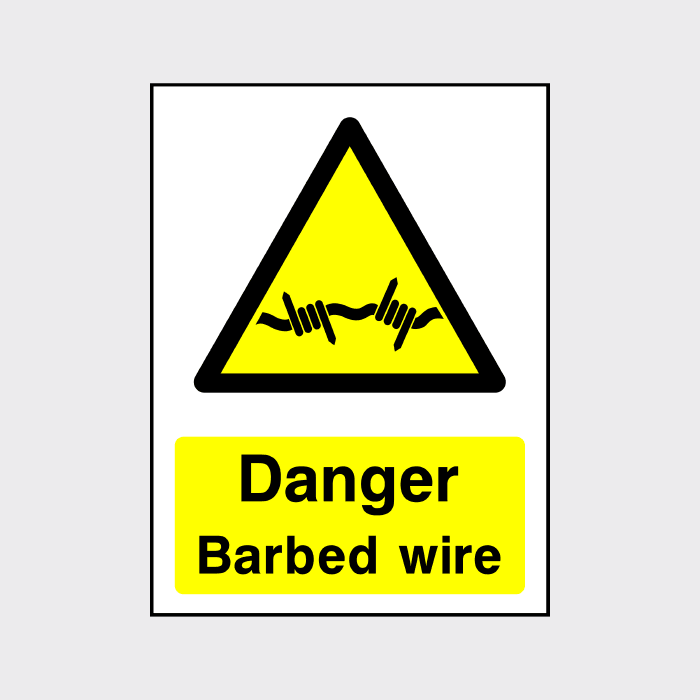 Danger Barbed Wire Sign