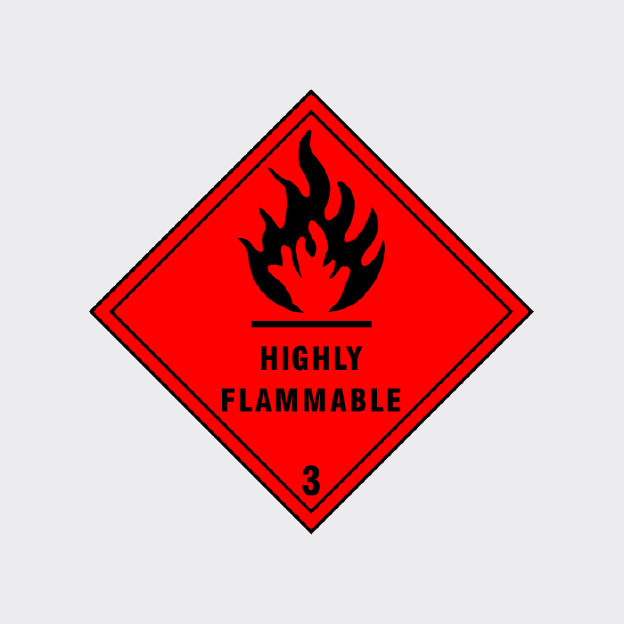 Highly Flammable Class 3 Diamond Sign