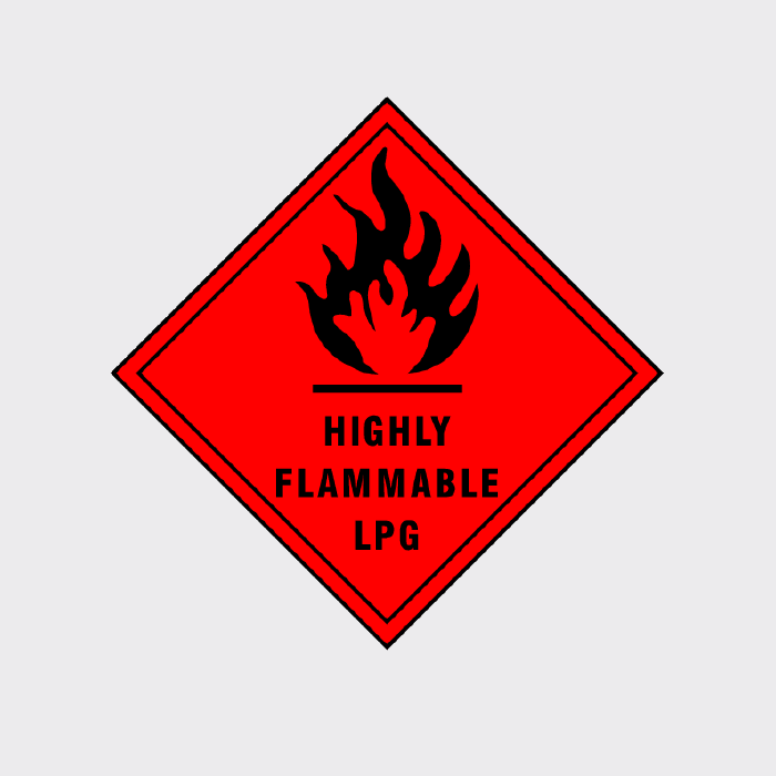 Highly Flammable LPG Diamond Sign