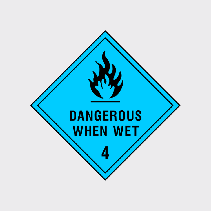 Dangerous When Wet Class 4 Diamond Sign