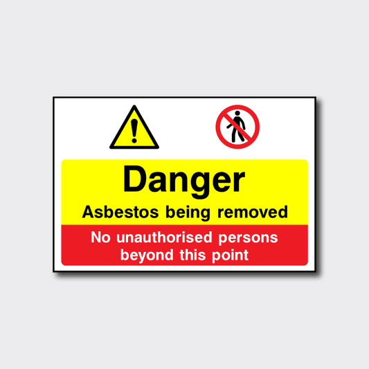 Danger - Asbestos being removed sign