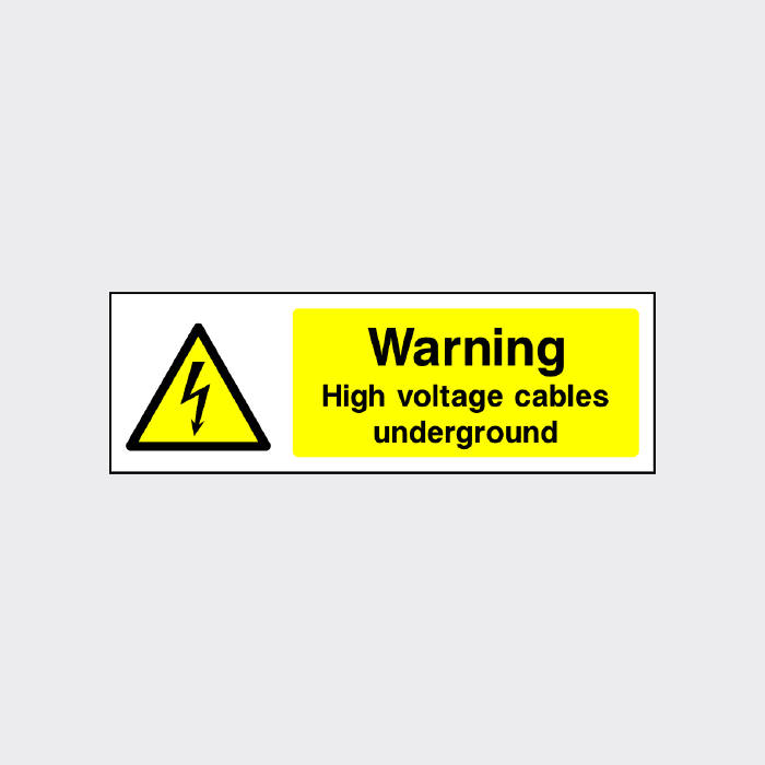 Warning High voltage cables underground landscape sign