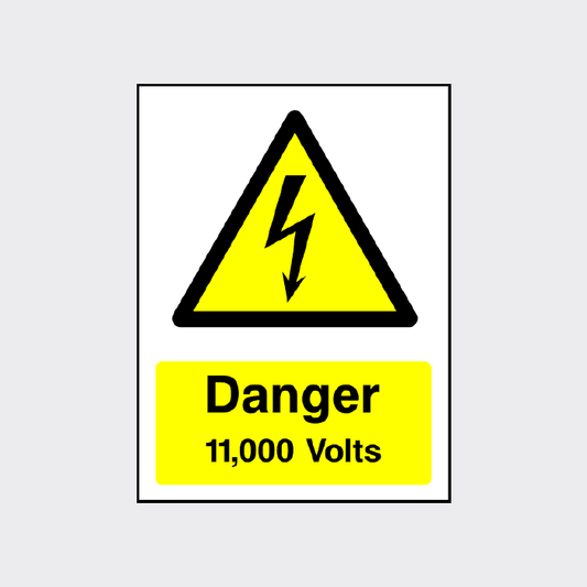 Danger 11000 Volts Sign