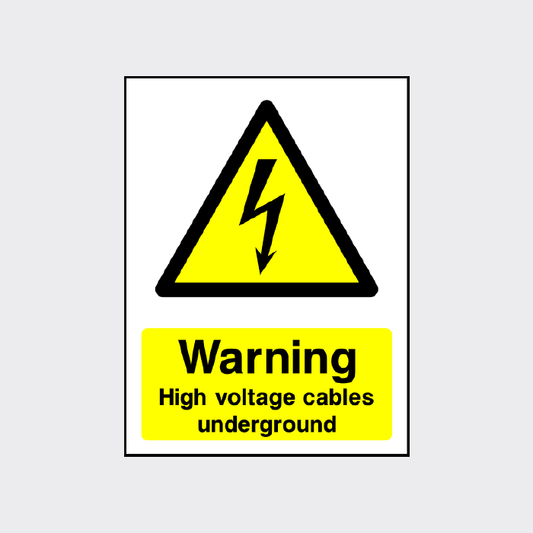 Warning High voltage cables underground sign