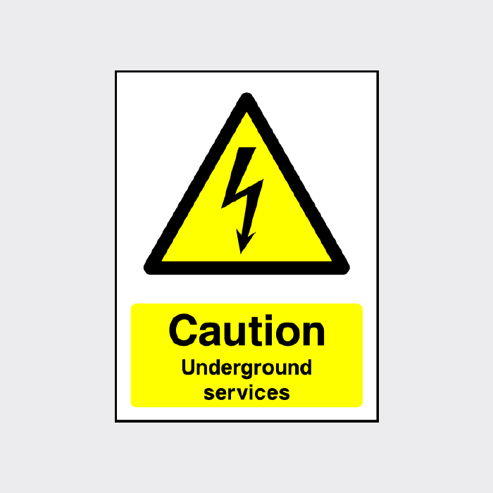 Danger - Underground services sign - ELEC0049