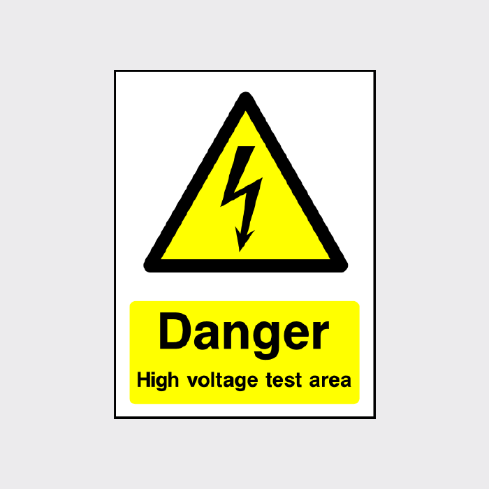 Danger - High voltage test area sign - ELEC0057