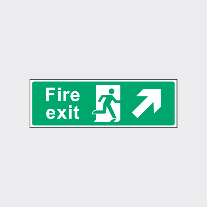 Fire Exit Sign - Forward Right Arrow