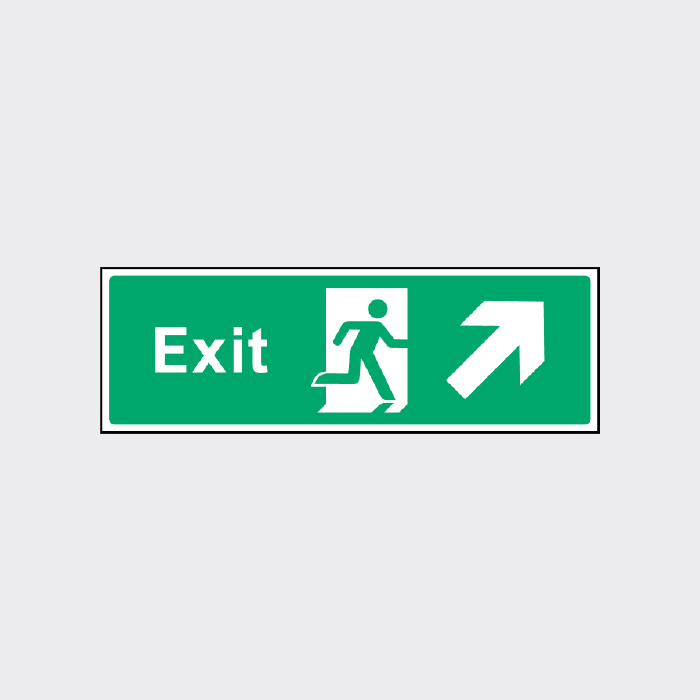 Exit Sign with right up Arrow 