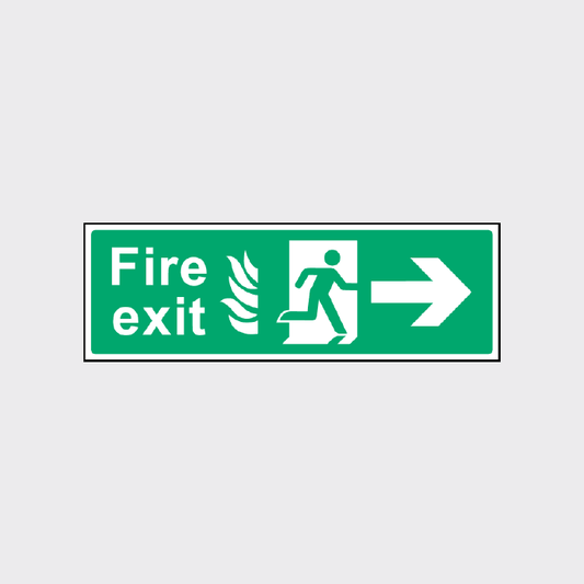 Fire exit sign with right arrow 