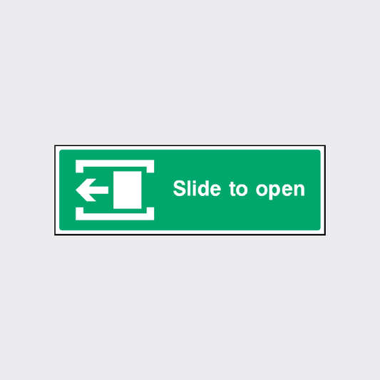 Slide to open sign