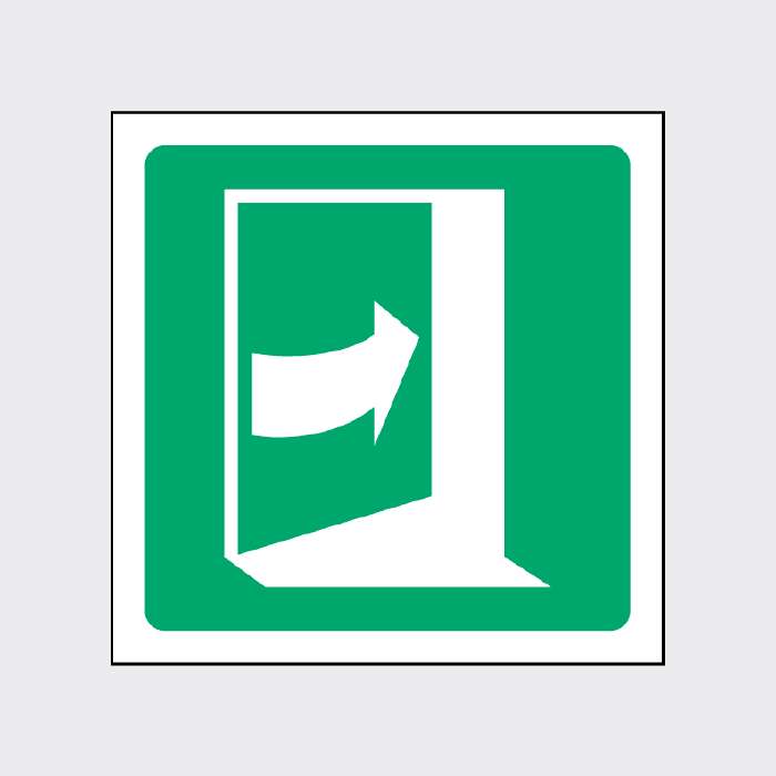 Emergency exit door right sign