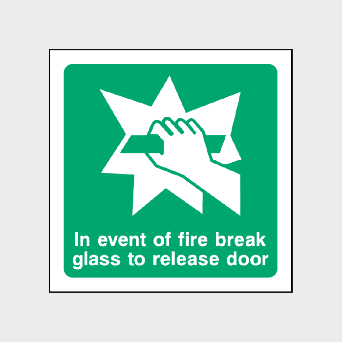 In event of fire break glass for key 