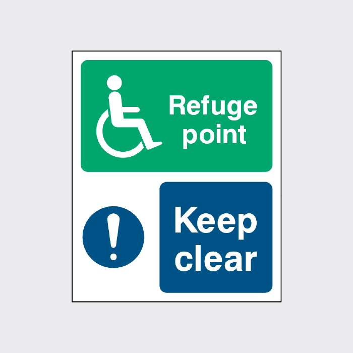 Disability refuge point - Keep Clear sign