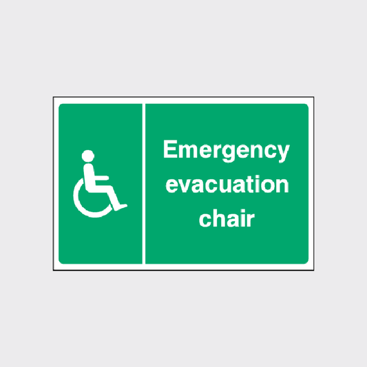 Emergency Evacuation Chair sign