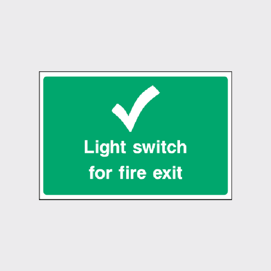 Light switch for fire exit sign