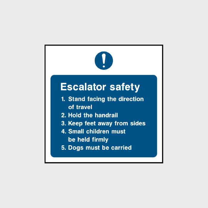 Escalator Safety Sign