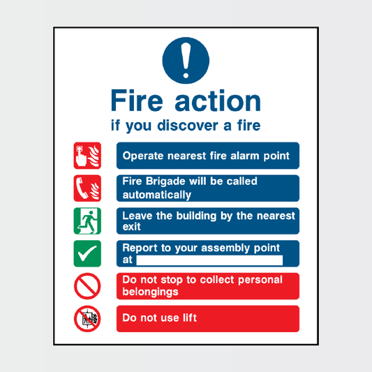 Fire Action - If you discover a fire - 6 point - FACT0001