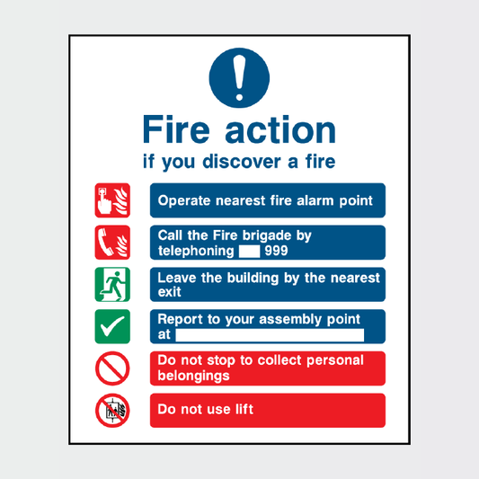 Fire Action - If you discover a fire - 6 point - FACT0002