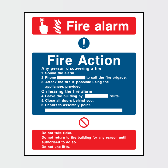 Fire Action Fire Alarm Sign