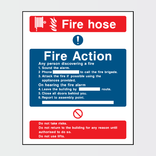 Fire Action - Fire Hose sign - FACT0005
