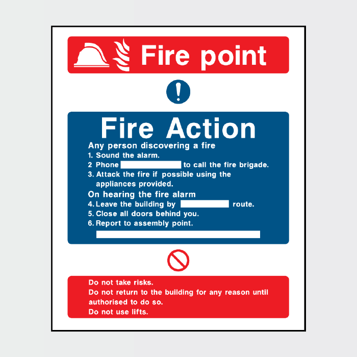 Fire Action Fire Point Sign