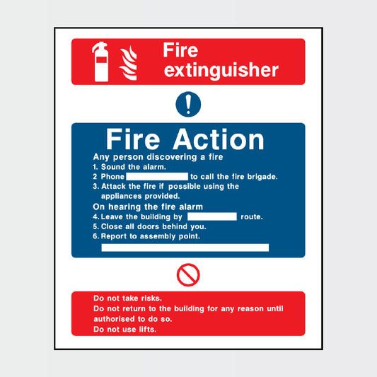Fire Action - Fire Extinguisher Sign - FACT0007
