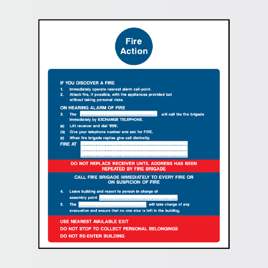 Fire Action - If you discover a fire action plan sign - FACT0013