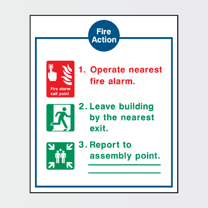 Fire Action Operate Nearest Fire Alarm Sign