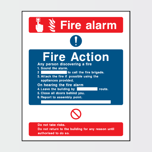Fire Action - Fire Alarm Sign - FACT0016