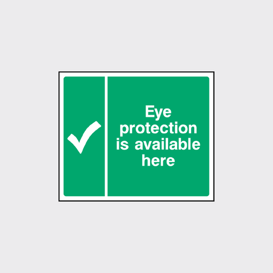 Eye protection is available from here sign