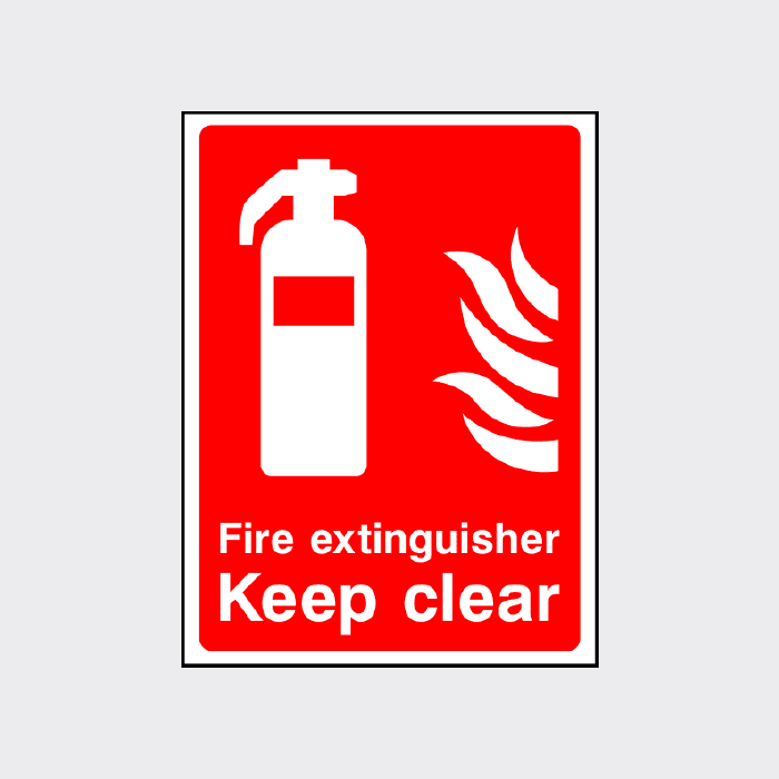 Fire extinguisher - Keep clear sign