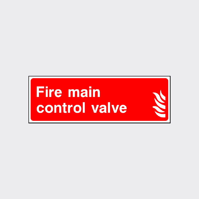 Fire main control valve sign