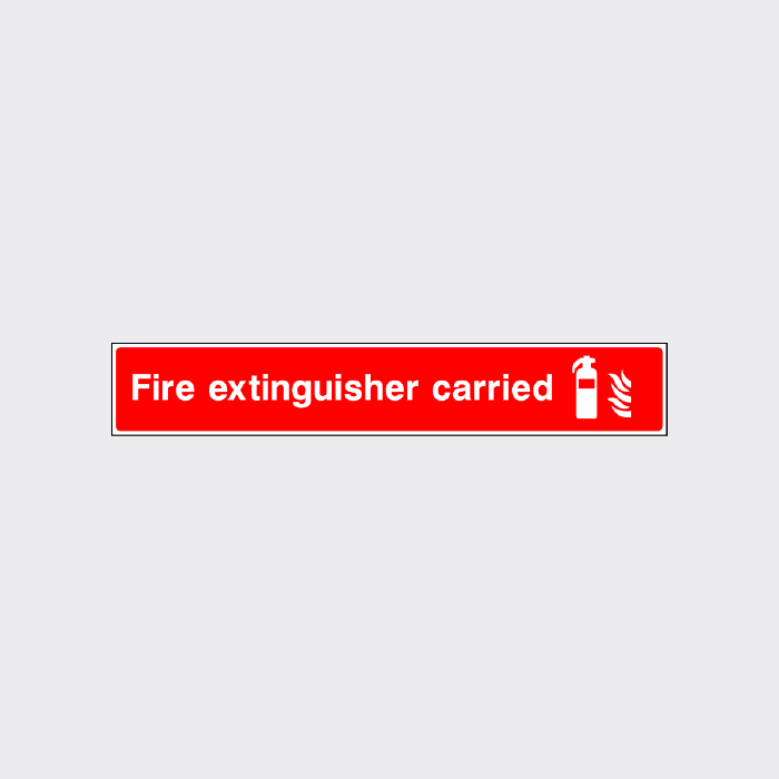 Fire extinguisher carried sign