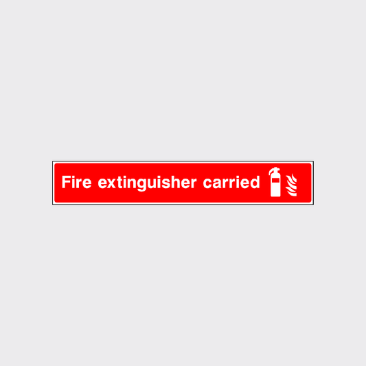 Fire extinguisher carried sign